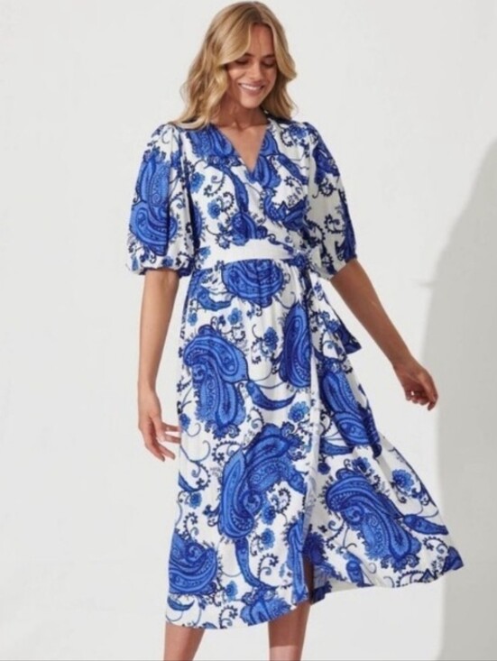 eva blue vintage dress Palace | Women's 1940s Style Pussy Bow Dress link-ebony-mini-dress Featuring elegant cape sleeves Size:Adult | 46|R HELLO MOLLY The Valentina